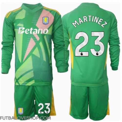 Dres Aston Villa Emiliano Martinez #23 Brankarsky Domáci pre deti 2024-25 Dlhy Rukáv (+ trenírky)